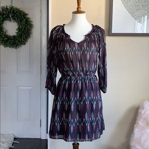 Navy & Burgundy fall dress